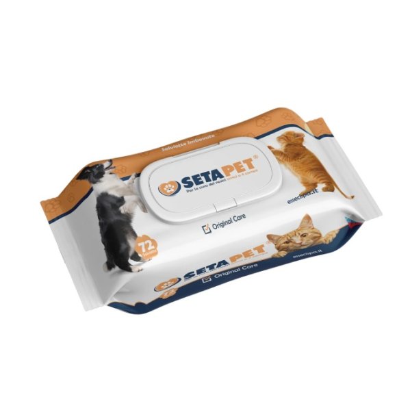 SETA PET SALVIETTINE ANIMALI CON APERTURA POP UP - 72 PEZZI 