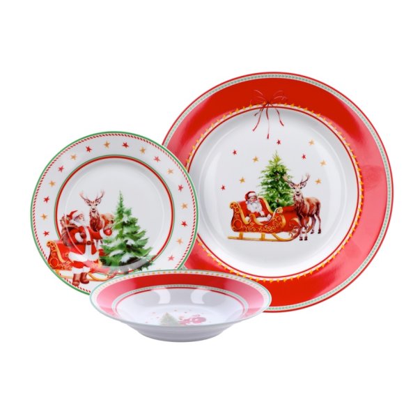 NATALE-SERVIZIO PIATTI PORCELLANA 18 PEZZI NATALE-SERVIZIO PIATTI PORCELLANA 18 PEZZI