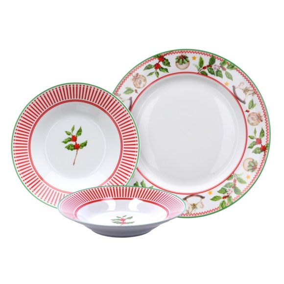 NATALE- SERVIZIO PIATTI PORCELLANA 18 PEZZI NATALE- SERVIZIO PIATTI PORCELLANA 18 PEZZI