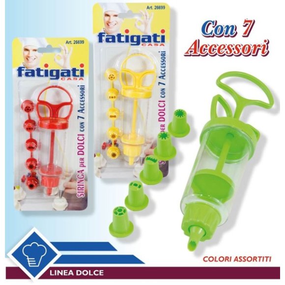 SIRINGA PER DOLCI CON ACCESSORI - COLORI ASSORTITI