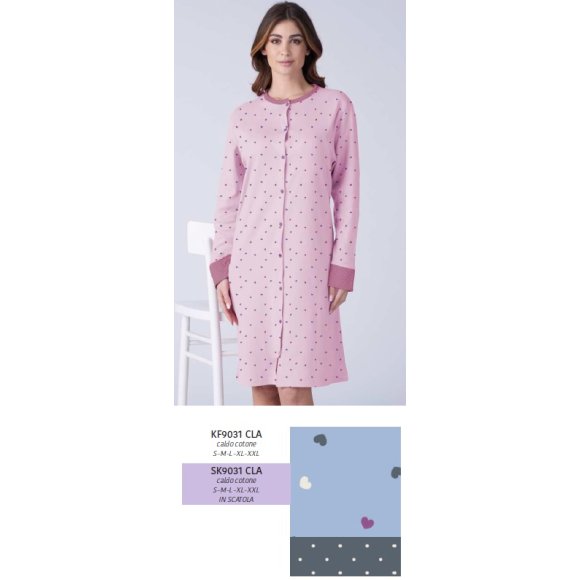 KAREL PIU'-CAMICIA NOTTE APERTO MANICA LUNGA SK9031CLA- (AZZURRO POLVERE) 