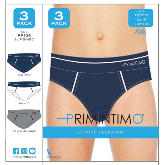 PRIMINTIMO - 3 PEZZI SLIP BAMBINO COD.KP235 - COLORI ASSORTITI