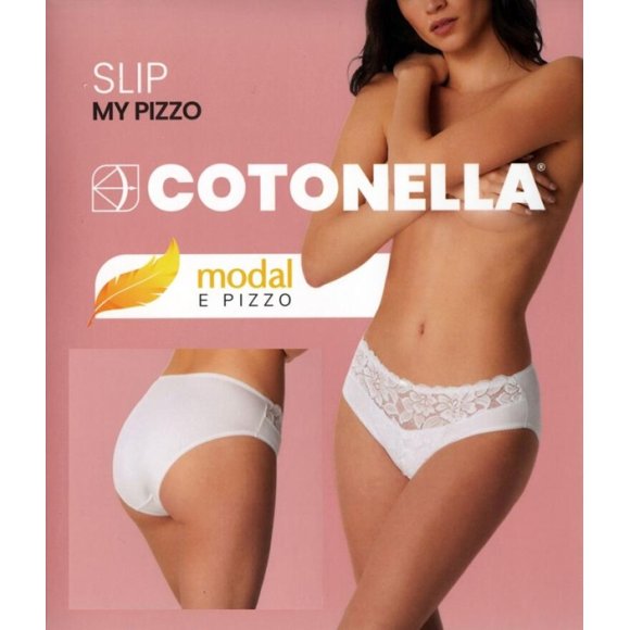 COTONELLA - SLIP DONNA IN PIZZO COD.ADC88 - BIANCO 