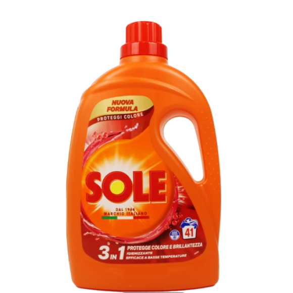 SOLE DETERSIVO LIQUIDO BUCATO LAVATRICE PROTEGGI COLORE 41 LAVAGGI LT 1,845