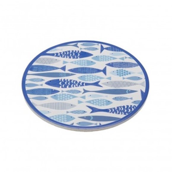 SOTTOPENTOLA PESCI 3D TONDO - BLU