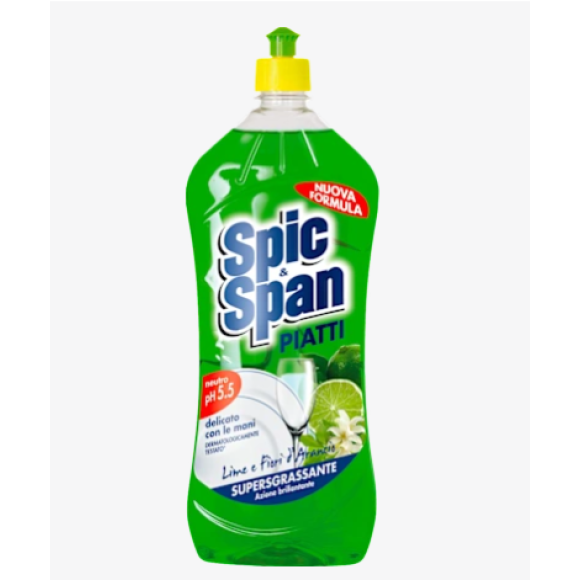 Spic & Span Detergente piatti a lime e fiori d'arancio, 1 l