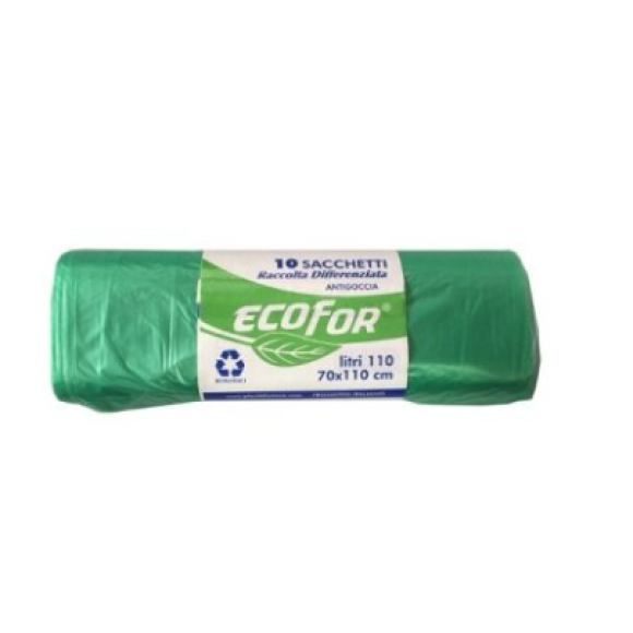 SACCHI 70X110 200GR VERDE 10PZ CT40
