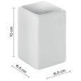 PORTASPAZZOLINI GEDY "VERBENA" IN CERAMICA - BIANCO