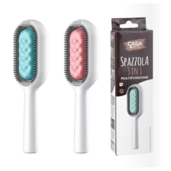 SPAZZOLA 3 IN 1 PULIZIA CANI/GATTI - COLORI ASSORTITI