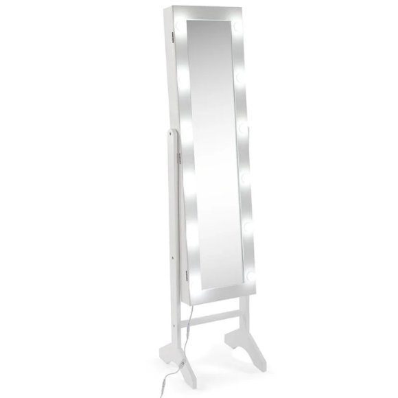 SPECCHIO PORTAGIOIELLI CON LED - BIANCO