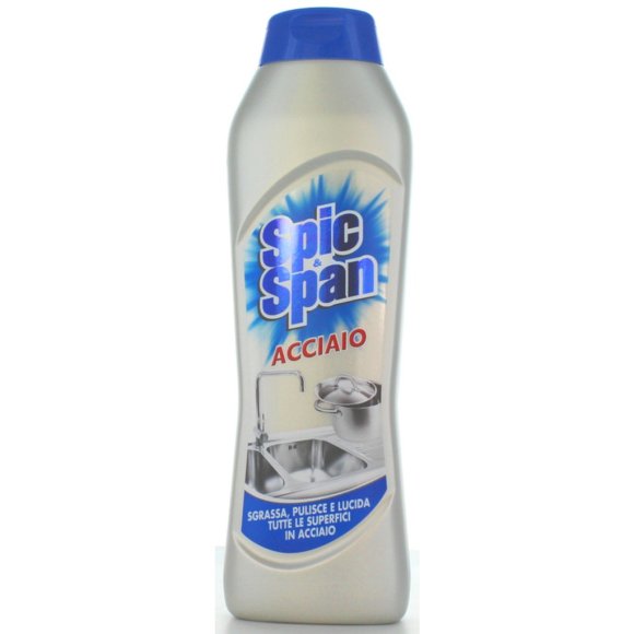 Spic & Span Acciaio – Detergente Sgrassante e Lucidante per Superfici in Acciaio