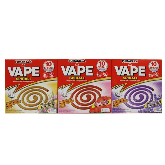 VAPE SPIRALI ANTIZANZARE 10 PEZZI - PROFUMAZIONI ASSORTITE