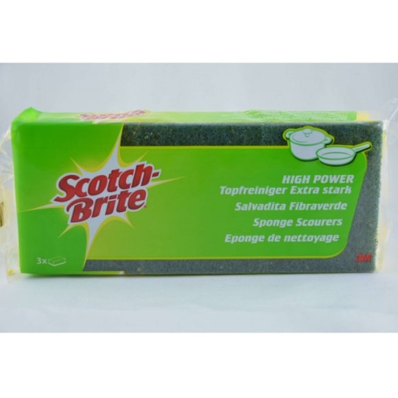 SCOTCH BRITE SPUGNE SALVA DITA FIBRA VERDE 3 PEZZI