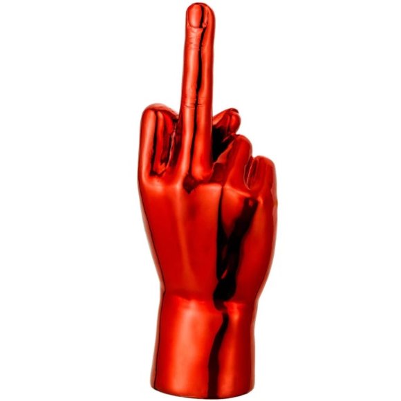 MANO DITO MEDIO DECORAZIONE RESINA - ROSSO