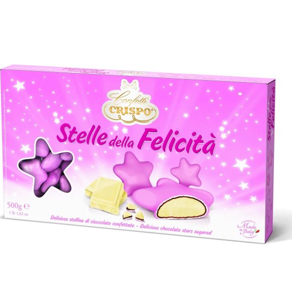 CRISPO -  CONFETTI STELLE DELLA FELICITÀ 500 GR - ROSA PERLATE