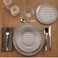 STOVIGLIA 18 PEZZI RIGHE GRIGIO 22450114 STOVIGLIA 18 PEZZI RIGHE GRIGIO 22450114