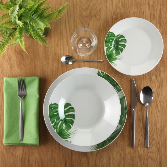 SET PIATTI "NEW LEAVES" - 18 PEZZI
