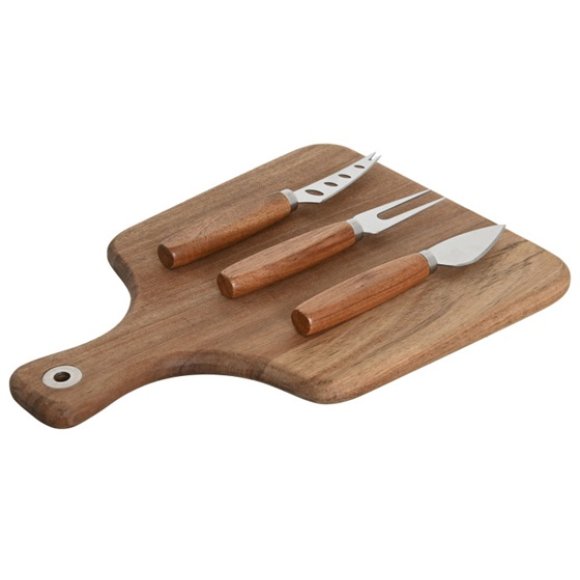TAGLIERE FORMAGGIO IN LEGNO ACACIA SET DA 4 PEZZI