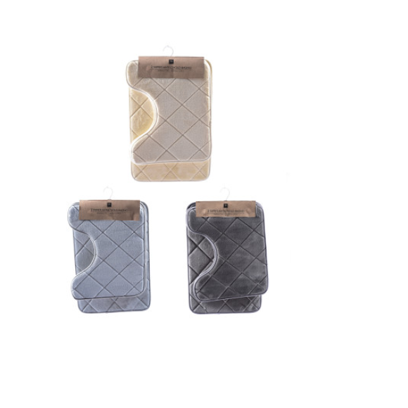 SET TAPPETI BAGNO 3 PEZZI "CHECK" 40X60CM / 50X40CM COLORI ASSORTITI C MERCURY SET TAPPETI BAGNO 3 PEZZI "CHECK" 40X60CM / 50X40CM COLORI ASSORTITI C MERCURY