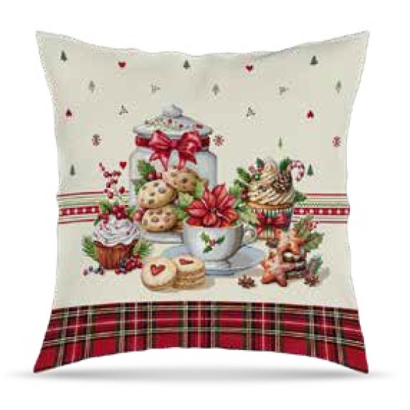 VINGI NATALE CUSCINO TARTAN  45X45 