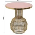 TAVOLINO METALLO 45X48 ROSA E ORO