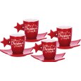 NATALE-SERVIZIO CAFFE' IN CERAMICA X4PERS. - COLORI ASSORTITI