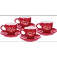 NATALE-SERVIZIO CAFFE' IN CERAMICA X4PERS. - COLORI ASSORTITI