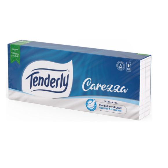 TENDERLY FAZZOLETTI CAREZZA 10 PACCHETTI DA 10 FAZZOLETTI 3 VELI