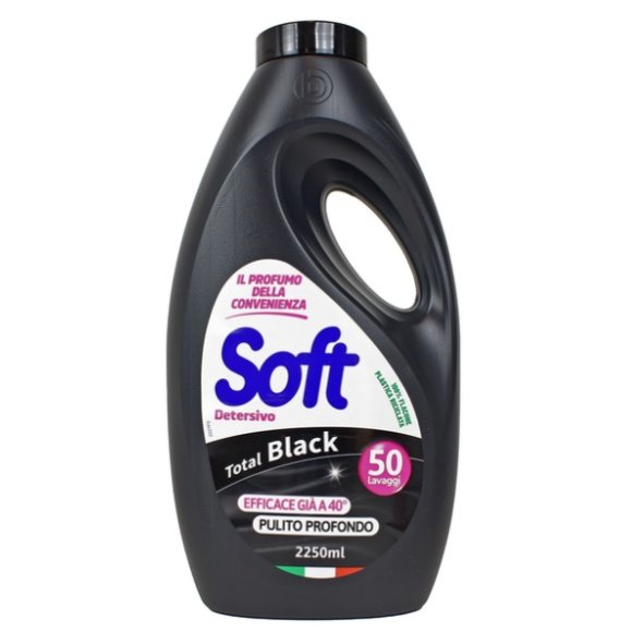 SOFT DETERSIVO BUCATO LAVATRICE TOTAL BLACK 50 LAVAGGI 2250 ML