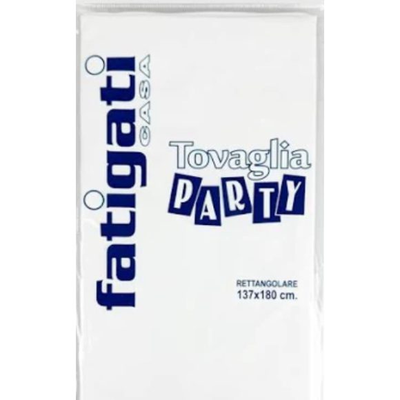 FATIGATI Tovaglia Party in plastica bianca 137×180 cm FATIGATI Tovaglia Party in plastica bianca 137×180 cm