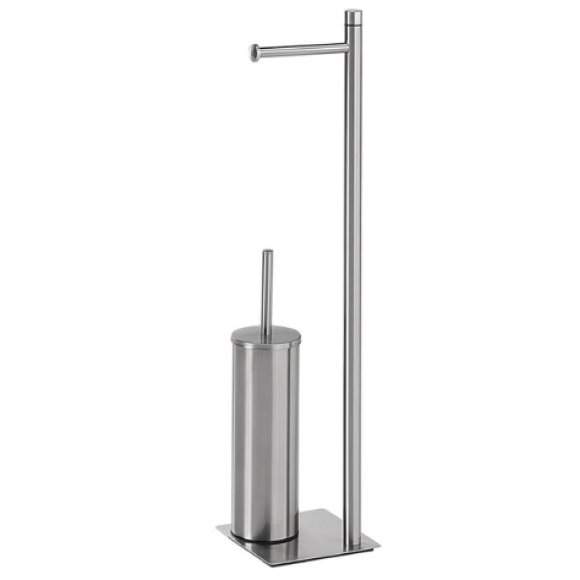 PORTA ROTOLO CON PORTA SCOPINO IN METALLO "TRILLY"