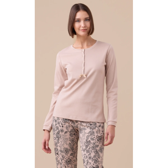 NOI DI NOTTE -Pigiama Donna Caldo Cotone Articolo Trim FA9265 