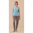 NOI DI NOTTE -Pigiama Donna Caldo Cotone Articolo Trim FA9265 