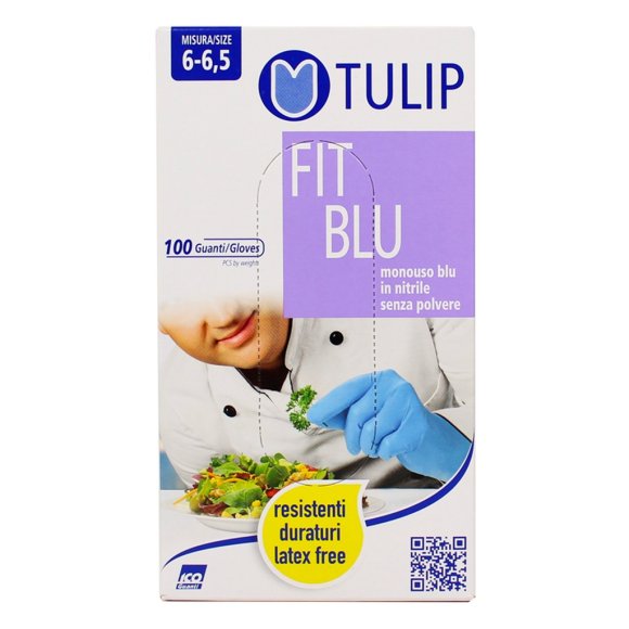 GUANTI NITRILE 100 PEZZI TAGLIA S - BLU
