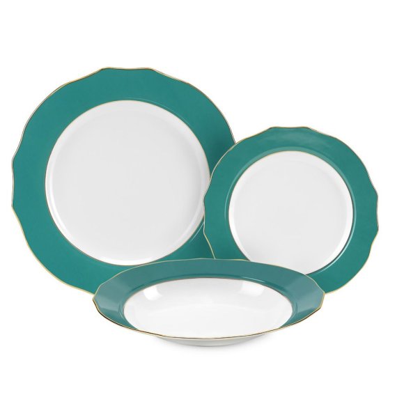 Servizio Piatti 18 Pezzi Vivienne - TURCHESE