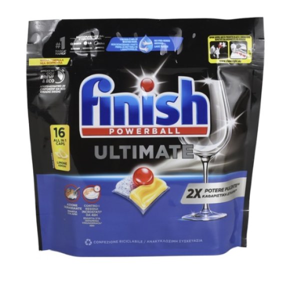 FINISH PASTIGLIE PER LAVASTOVIGLIE ULTIMATE ALL IN 1 LIMONE - 16 TABS 