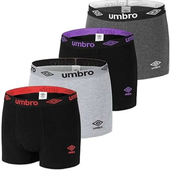 Umbro Boxer Uomo- Cotone Elasticizzato- Colorato - Elastico Esterno -UIB00714S