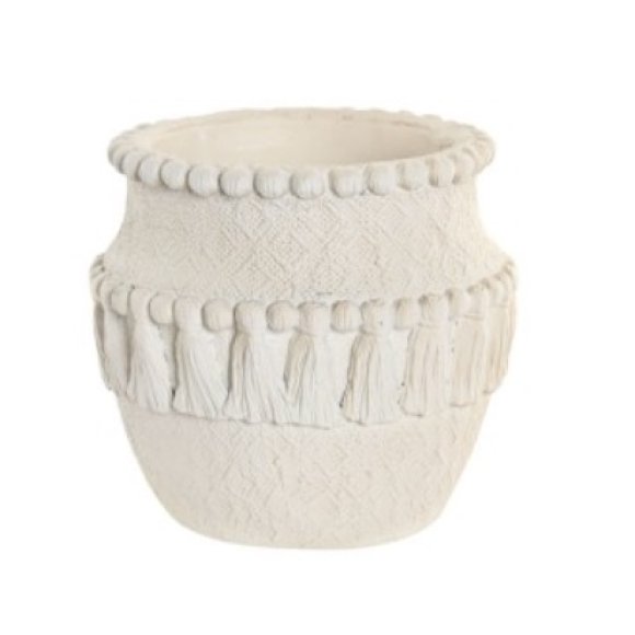 VASO CEMENTO RILIEVO BIANCO