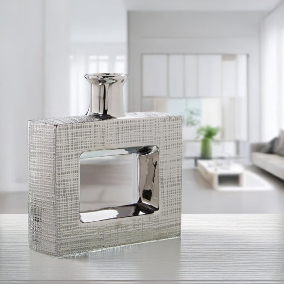 VASO CERAMICA ARGENTO 24 CM
