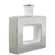VASO CERAMICA BIANCO E ARGENTO 24 CM
