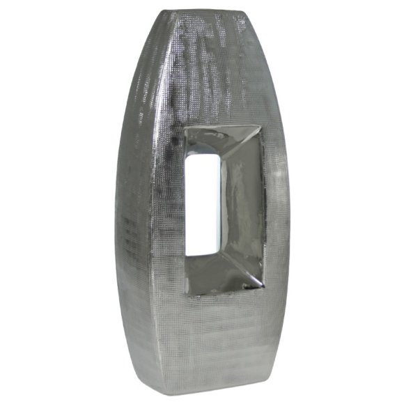 VASO CERAMICA 38 CM - ARGENTO 