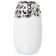 VASO IN CERAMICA BIANCO E ARGENTO 29 CM