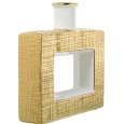 VASO CERAMICA BIANCO E ORO 24 CM