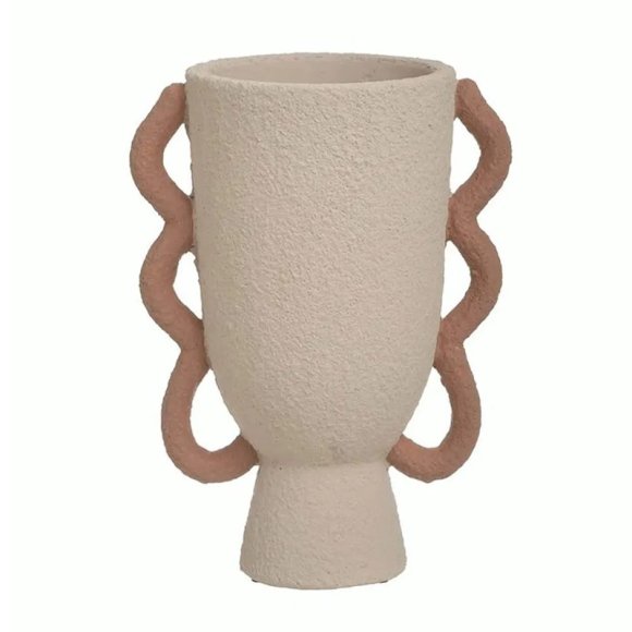 VASO IN CEMENTO ECRU ARANCIONE