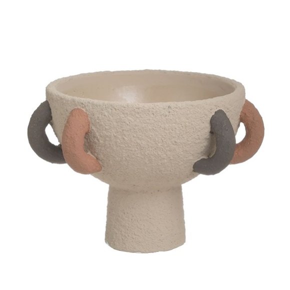 VASO IN CEMENTO MARRONE E ARANCIONE