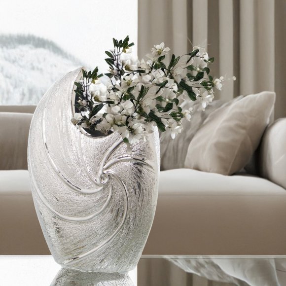 VASO IN CERAMICA ARGENTO 22 CM