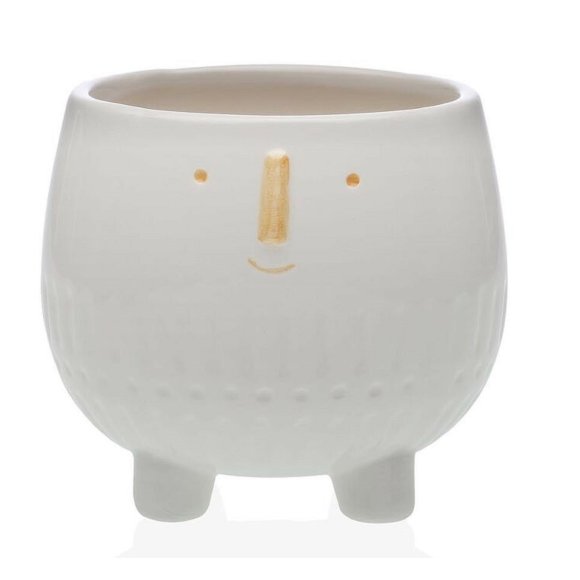 VASO DECORATO IN CERAMICA - BIANCO