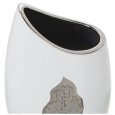 VASO CERAMICA FOGLIA ARGENTO-BIANCO 39 CM