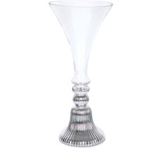 VASO IN VETRO CON BASE ARGENTATA