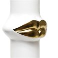 VASO IN CERAMICA LABBRA BIANCO E ORO